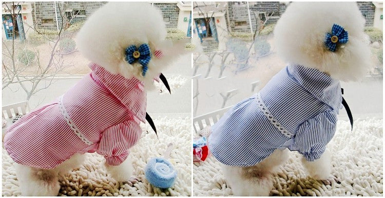 Bubble Sleeve Bow Tie Pet Shirt Pet Clothes Dog Clothes Lovers Pet Shirt Pet Wholesale